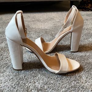 White Block Heel